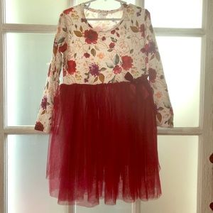 Girls Floral and Tulle Tutu Dress XXL/Size 6